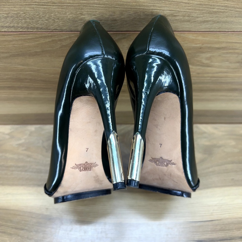 Rachel Roy Womens Size 7 Deep Green Leather Pointed Heels Pumps - Picture 4 of 5